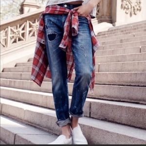 Madewell slim boy jean rip and repair